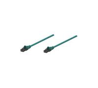 Intellinet Network Patch Cable, Cat6, 1m, Green, CCA, U/UTP, PVC, RJ45, Gold Plated Contacts, Snagless, Booted, Lifetime Warranty, Polybag - Cordon