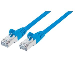 Intellinet Network Patch Cable, Cat7 Cable/Cat6A Plugs, 0.25m, Blue, Copper, S/F