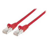Intellinet Network Patch Cable, Cat7 Cable/Cat6A Plugs, 0.25m, Red, Copper, S/FTP, LSOH / LSZH, PVC, RJ45, Gold Plated Contacts, Snagless, Booted, Lifetime Warranty, Polybag - Cordon de...