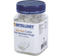 Intellinet Pack de 100 modules RJ45 catégorie 5e, câble UTP, 2 points, pour câble multibrins, 100 fiches par tasse 790055 Contact à sertir Nombre de pôles 8P8C