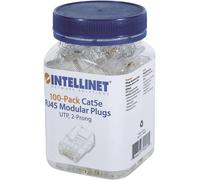Intellinet RJ45 Modular Plugs, Cat5e, UTP, 2-prong, for stranded wire, 15 µ gold plated contacts, 100 pack - Connecteur de réseau - RJ-45 (M) - UTP -