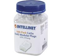 Intellinet Pack de 100 modules RJ45 catégorie 5e, câble UTP 3 points, fiche modulaire UTP, pour fil massif, 100 fiches par tasse