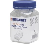 Intellinet Pack de 100 modules RJ45 catégorie 6 Intellilnet, fiche modulaire UTP, 2 points, pour câble 100 fiches mâles par poche