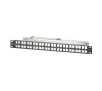 Intellinet - Panneau de correction keystone vierge - montable sur rack - blindé - noir - 1U - 19" - 48 ports
