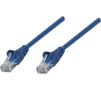 INTELLINET Patchkabel RJ45 U/UTP Cat5e 0.5m Hebelschutz blau