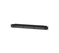 Intellinet Platine de brassage CAT6 blindée, 24 ports, FTP, 1U, blocs de terminaison à impact à angle droit à accès par le haut - Tableau de connexions - CAT 6 - FTP - RJ-45 X 24 - noir - 1U - 19