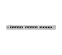 Intellinet Panneau de brassage, Cat6a, FTP, 24 ports, 1U, blindé, 90° par le haut, blocs perforés gris