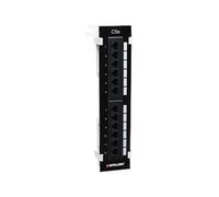 Intellinet Platine de brassage murale CAT5e, 12 ports, UTP, noir - Tableau de connexions - montable sur mur - CAT 5e - UTP - RJ-45 X 12 - noir
