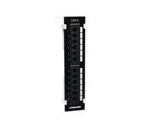 Intellinet Platine de brassage murale CAT6, 12 ports, UTP, 10" - Tableau de connexions - montable sur mur - CAT 6 - UTP - RJ-45 X 12 - noir