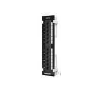 Intellinet Platine de brassage murale CAT6, 12 ports, UTP, 10" - Tableau de connexions - montable sur mur - CAT 6 - UTP - RJ-45 X 12 - noir