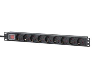 Intellinet Steckdosenleiste 9fach 2m Kabel 1HE Netzschalter - Power Strip