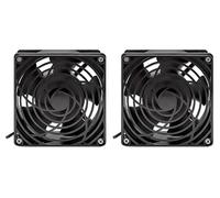 INTELLINET Unité de ventilation à 2 ventilateurs pour armoires murales de 48,3 cm, câble d'alimentation de 1,8 m avec prise britannique, format 120 x 120 mm, kit de mise à la terre inclus, noir