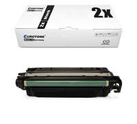 IntelliTone Lot de 2 cartouches compatibles pour Color Laserjet CM-3530, CP-3525 - Remplace les cartouches HP 504A - Noir CE250A - Norme ISO 19798
