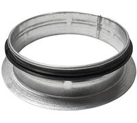 Intelmann Collerette de raccordement en acier galvanisé pour tuyau DN de 80, 100, 125, 150, 160, 180, 200, 250, 300, 315 mm Avec joint à double lèvres en EPDM