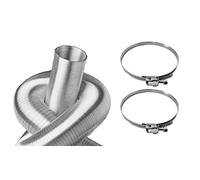Intelmann Tuyau flexible en aluminium de 300 mm, longueur 3 m + 2 colliers de serrage en acier inoxydable