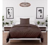 Intemporel Parure de Couette en Microfibre lavée 140x200 cm Boheme Brun, par Soleil d'Ocre