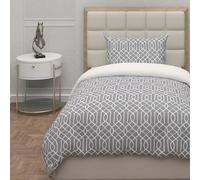 Intemporel Parure Housse de Couette 3D Microfibre 140x200 cm Anya Gris, par Soleil d'Ocre