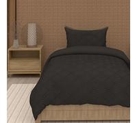 Intemporel Parure Housse de Couette 3D Microfibre 140x200 cm Gaia Noir, par Soleil d'Ocre