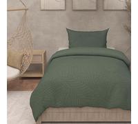 Intemporel Parure Housse de Couette 3D Microfibre 140x200 cm Maya Kaki, par Soleil d'Ocre