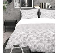 Intemporel Parure Housse de Couette 3D Microfibre 260x240 cm Laya Gris, par Soleil d'Ocre
