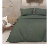 Intemporel Parure Housse de Couette 3D Microfibre 260x240 cm Maya Kaki, par Soleil d'Ocre