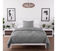 Intemporel Parure Housse de Couette en Microfibre lavée 140x200 cm Boheme Gris, par Soleil d'Ocre