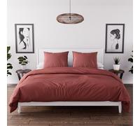 Intemporel Parure Housse de Couette en Microfibre lavée 240x220 cm Boheme Brique, par Soleil d'Ocre