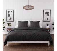 Intemporel Parure Housse de Couette en Microfibre lavée 240x220 cm Boheme Noir, par Soleil d'Ocre