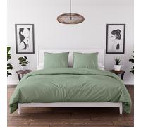 Intemporel, Parure Housse de Couette en Microfibre lavée 240x220 cm Boheme Vert d'eau