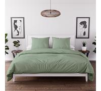 Intemporel Parure Housse de Couette en Microfibre lavée 240x220 cm Boheme Vert d'eau, par Soleil d'Ocre