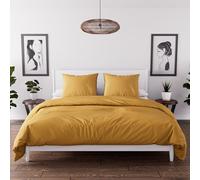 Intemporel Parure Housse de Couette en Microfibre lavée 260x240 cm Boheme Moutarde, par Soleil d'Ocre