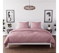 Soleil d'ocre Intemporel, Parure Housse de Couette, Microfibre lavée, Rose, 260x240 cm