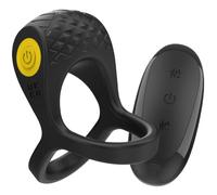 INTENSE ALEX Anneau Vibrant Double, Silicone, Noir, 10 Modes de Vibration, Télécommandé, Étanche, Rechargeable USB