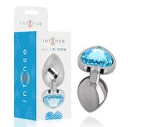 Intense - Aluminium-Metall-Anal-Stecker, Blaues Herz, Grösse M
