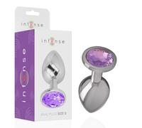 Intense - Analplug aus Aluminiummetall mit Violettem Kristall, Grösse L