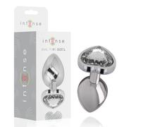 Intense - Analplug Metall Aluminium Weiss Herz Grösse L
