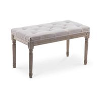 INTENSE DECO Banc capitonné Romane Style Louis XVI Tissu Beige