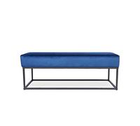 INTENSE DECO Banquette Clarisse Velours Bleu Pieds Noirs