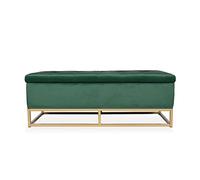 INTENSE DECO Banquette Coffre Angele Velours Vert Pieds doré