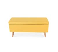 INTENSE DECO Banquette Coffre de Style scandinave Eline Tissu Jaune