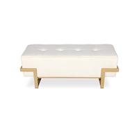 INTENSE DECO Banquette Selena Velours Beige Pieds doré
