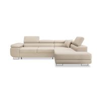 INTENSE DECO Canapé d'angle Convertible Marius Bouclette (Beige, Angle Droit)