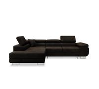 INTENSE DECO Canapé d'angle Convertible Marius Bouclette (Noir, Angle Gauche)