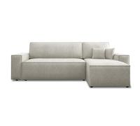 INTENSE DECO Canapé d'angle Convertible réversible Lorenzo en Velours côtelé Beige
