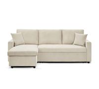 INTENSE DECO Canapé d'angle Convertible Rico Velours côtelé Beige