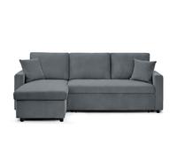 INTENSE DECO Canapé d'angle Convertible Rico Velours côtelé Gris foncé