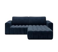 INTENSE DECO Canapé d'angle Droit Convertible Clovis Velours Bleu