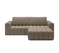 INTENSE DECO Canapé d'angle Droit Convertible Clovis Velours Taupe