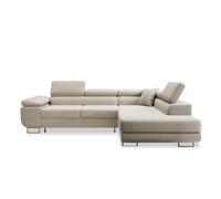 INTENSE DECO Canapé d'angle Droit Convertible Marius Tissu Beige