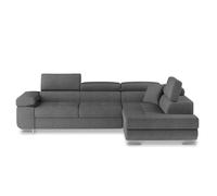 INTENSE DECO Canapé d'angle Droit Convertible Marius Tissu Gris